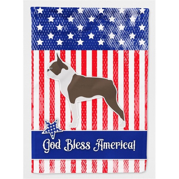 Carolines Treasures USA Patriotic Boston Terrier Flag Canvas House Size - BB3344CHF