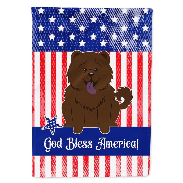 Patioplus Patriotic USA Chow Chow Chocolate Garden Size Flag - PA3395214