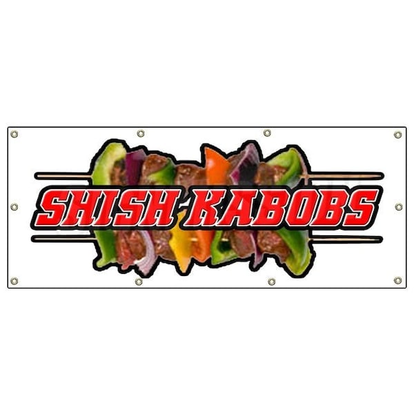 Signmission SHISH KABOBS BANNER SIGN kebab middle east eastern falafel lamb skewer - B-96 SHISH KABOBS