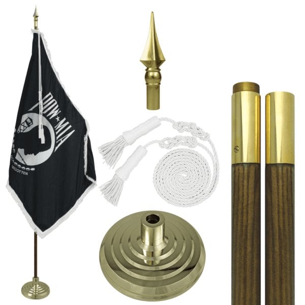 Global Flags Unlimited POW MIA Indoor Flag Set 3'x5' 8' - 203899