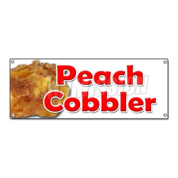 Signmission PEACH COBBLER BANNER SIGN peaches pie sweet bakery crumble crust filling cobbler - B-PEACH COBBLER