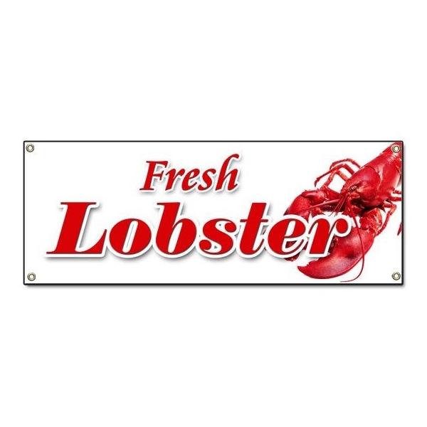 Signmission FRESH LOBSTER BANNER SIGN lobsters signs steamed Maine roll Florida baked - B-FRESH LOBSTER