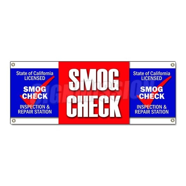 Signmission SMOG CHECK BANNER SIGN auto automotive pollution car inspection - B-SMOG CHECK