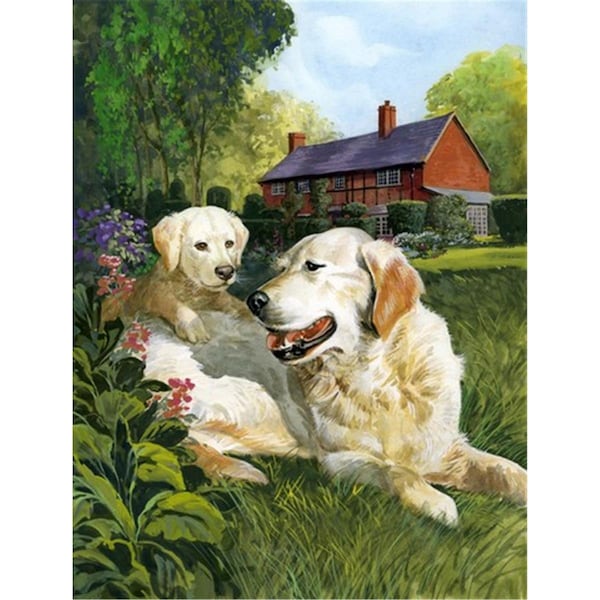 Carolines Treasures Yellow Labradors by Don Squires Flag Garden Size - SDSQ0431GF