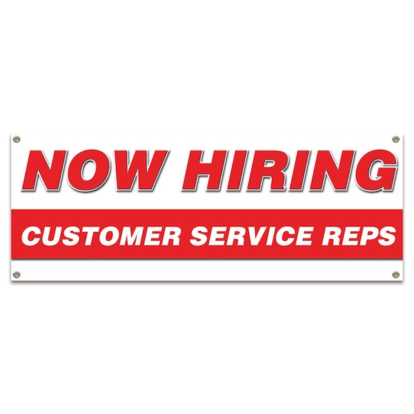 Signmission Now Hiring Customer Service Reps Banner Apply Inside Accepting Application Single Sided - B-30227