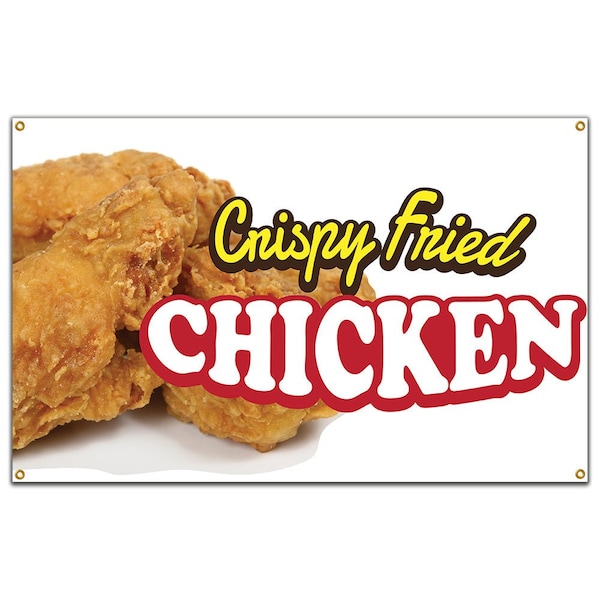 Signmission Crispy Fried Chicken Banner Concession Stand Food Truck Single Sided - B-CRISPY FRIED CHICKEN19