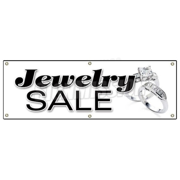 Signmission JEWELRY SALE BANNER SIGN signs store jeweler huge 50% save store wide - B-72 JEWELRY SALE