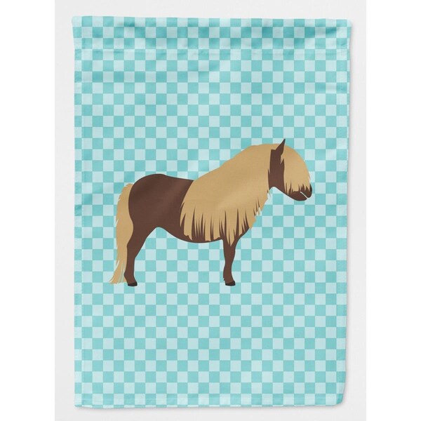 Carolines Treasures Shetland Pony Horse Blue Check Flag Canvas House - BB8088CHF