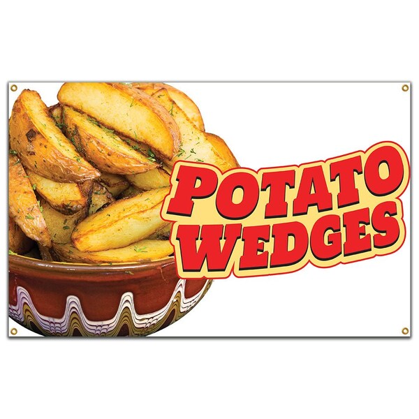 Signmission Potato Wedges Banner Concession Stand Food Truck Single Sided - B-POTATO WEDGES19