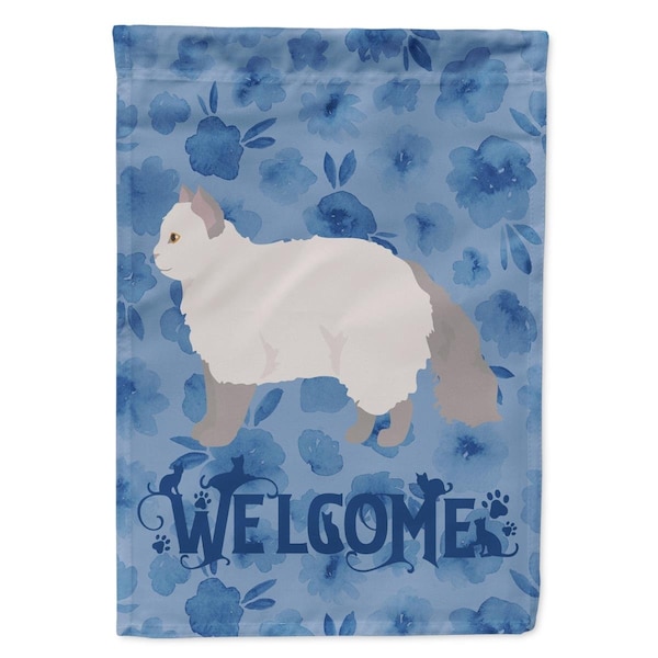 Carolines Treasures 28 x 0.01 x 40 in. Selkirk Rex No.2 Cat Welcome Flag Canvas House Size - CK4974CHF