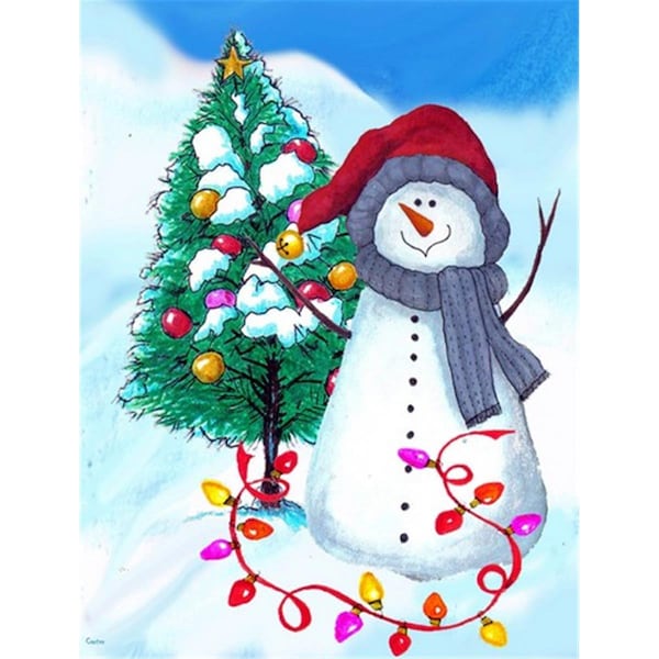 Carolines Treasures Trimming The Tree Snowman Flag Canvas House Size - PJC1024CHF