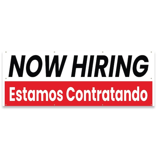 Signmission Now Hiring Estamos Contratando Banner Concession Stand Food Truck Single Sided - B-96-30113