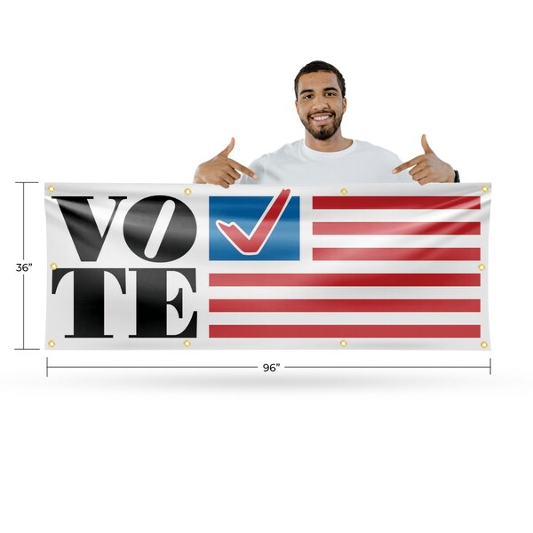 Signmission Vote, 36 Inch x 96 Inch, Vinyl Banner - B-96-30918