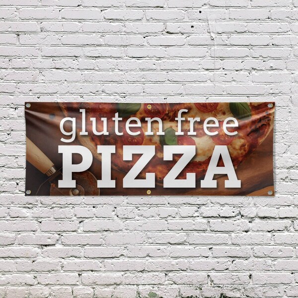 Signmission Gluten Free Pizza, 24 Inch x 72 Inch, Vinyl Banner - B-72-30673