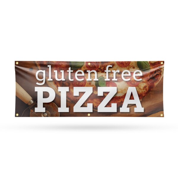 Signmission Gluten Free Pizza, 24 Inch x 72 Inch, Vinyl Banner - B-72-30673