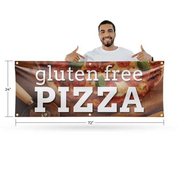 Signmission Gluten Free Pizza, 24 Inch x 72 Inch, Vinyl Banner - B-72-30673