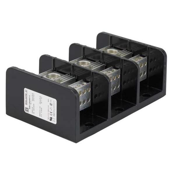 Bloque de distribución de energía Square D, 350A, 2P, 2/0-10 AWG, 600V - 9080LBC263206