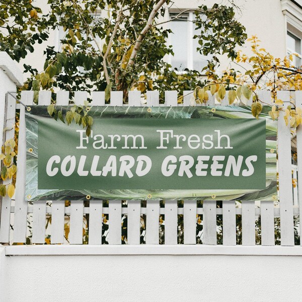 Signmission Farm Fresh Collard Greens, 48 Inch x 120 Inch, Vinyl Banner - B-120-30588