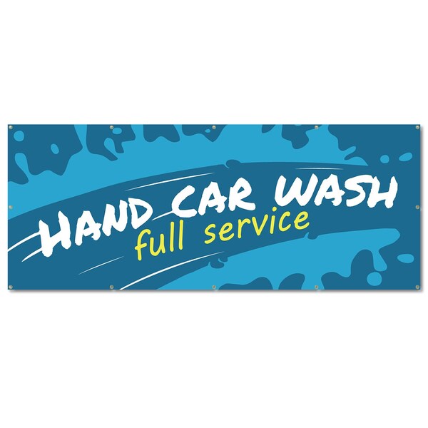 Signmission Hand Car Wash, 48 Inch, Banner - B-120-30386