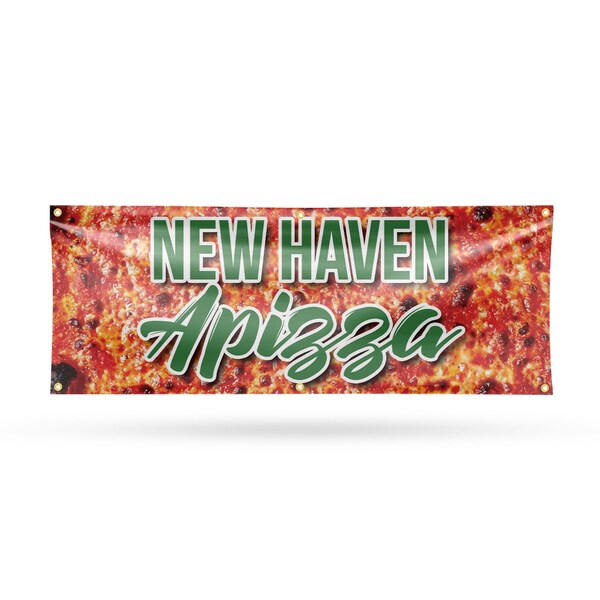 Signmission New Haven Apizza, 24 Inch x 72 Inch, Vinyl Banner - B-72-30752