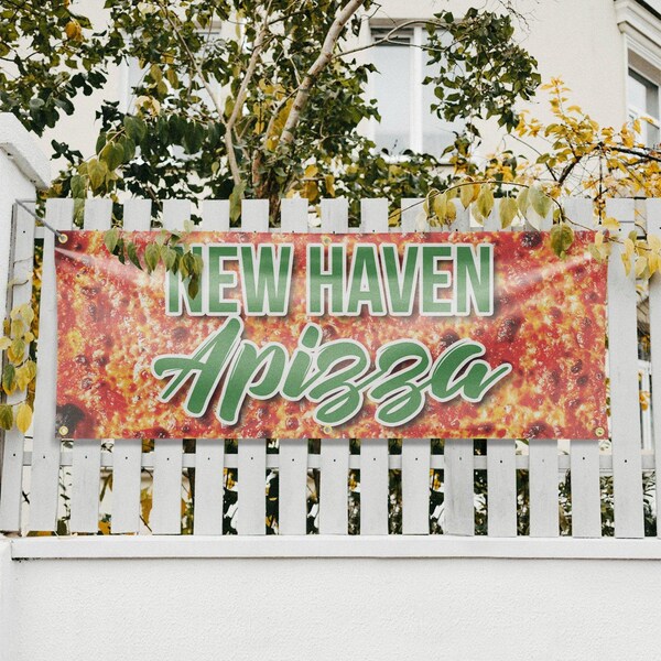 Signmission New Haven Apizza, 24 Inch x 72 Inch, Vinyl Banner - B-72-30752