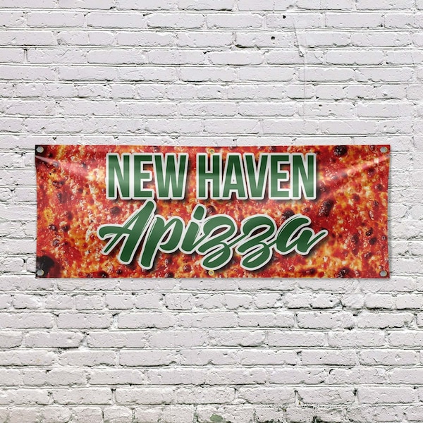 Signmission New Haven Apizza, 24 Inch x 72 Inch, Vinyl Banner - B-72-30752