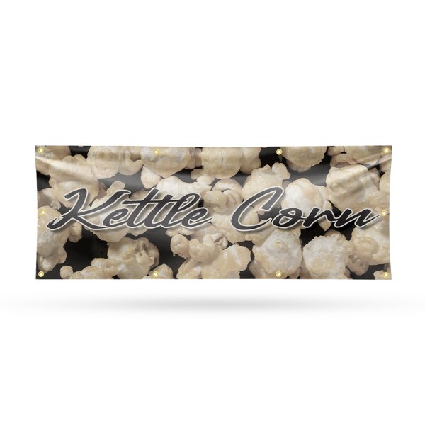 Signmission Kettle Corn, 36 Inch x 96 Inch, Vinyl Banner - B-96-30717