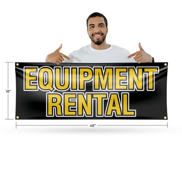 Signmission Equipment Rental, 18 Inch x 48 Inch, Vinyl Banner - B-30562