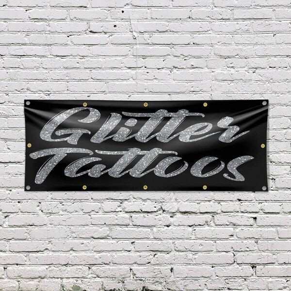 Signmission Glitter Tattoos, 48 Inch x 120 Inch, Vinyl Banner - B-120-30670