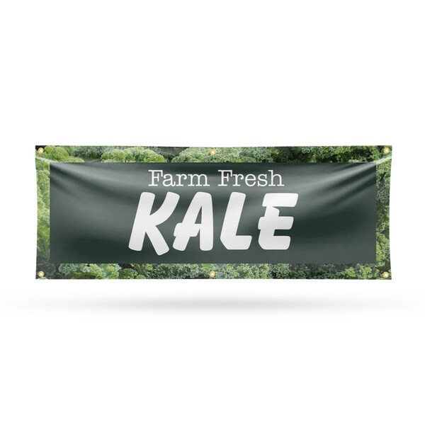 Signmission Farm Fresh Kale, 24 Inch x 72 Inch, Vinyl Banner - B-72-30598