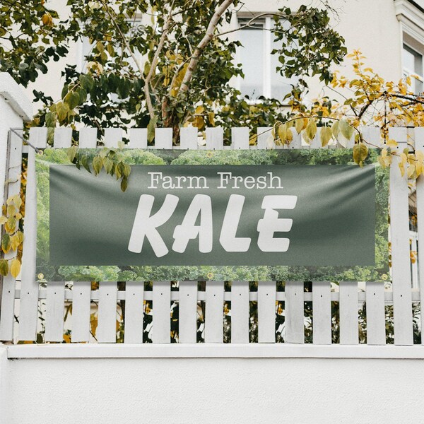 Signmission Farm Fresh Kale, 24 Inch x 72 Inch, Vinyl Banner - B-72-30598