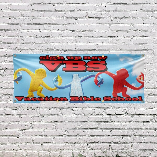 Signmission VBS Sign Up Now, 36 Inch x 96 Inch, Vinyl Banner - B-96-30910