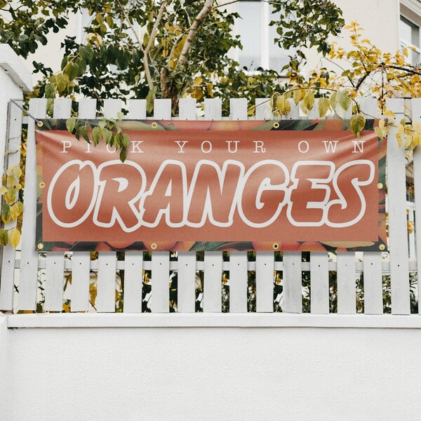 Signmission Pick Your Own Oranges, 36 Inch x 96 Inch, Vinyl Banner - B-96-30793