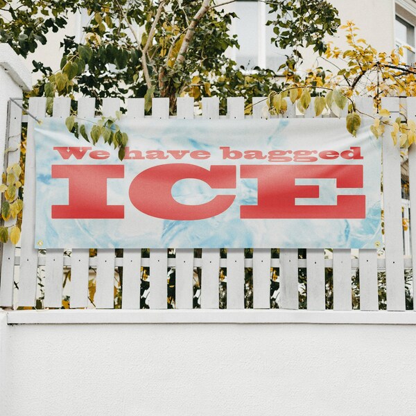 Signmission We Have Bagged Ice, 18 Inch x 48 Inch, Vinyl Banner - B-30930