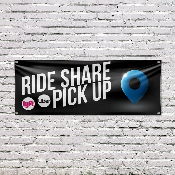 Signmission Ride Share Pick Up, 18 Inch x 48 Inch, Vinyl Banner - B-30836