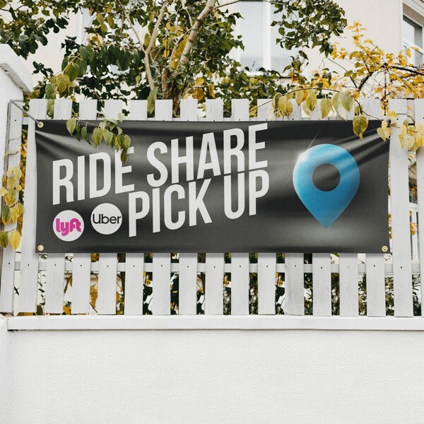 Signmission Ride Share Pick Up, 18 Inch x 48 Inch, Vinyl Banner - B-30836
