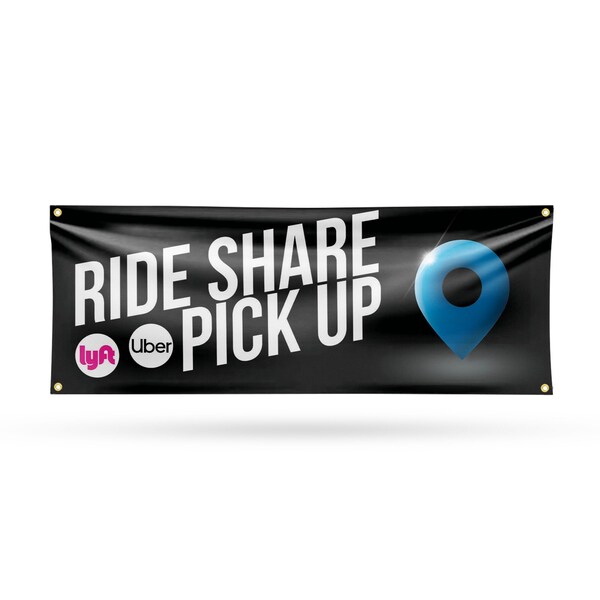 Signmission Ride Share Pick Up, 18 Inch x 48 Inch, Vinyl Banner - B-30836