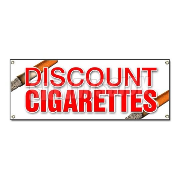Signmission DISCOUNT CIGARETTES BANNER SIGN cheap save tobacco smoking cigars smoke brand - B-DISCOUNT CIGARETTES