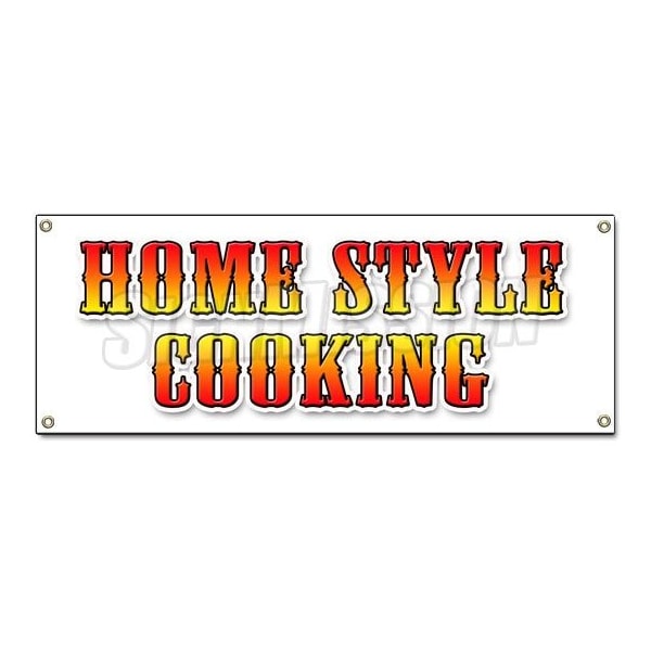 Signmission HOME STYLE COOKING BANNER SIGN comfort food turkey beef ham meatloaf - B-HOME STYLE COOKING