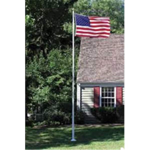 Perfectpatio 40 ft. Fiberglass Flagpole with Hinged Base & Internal Halyard, White - PE1685535