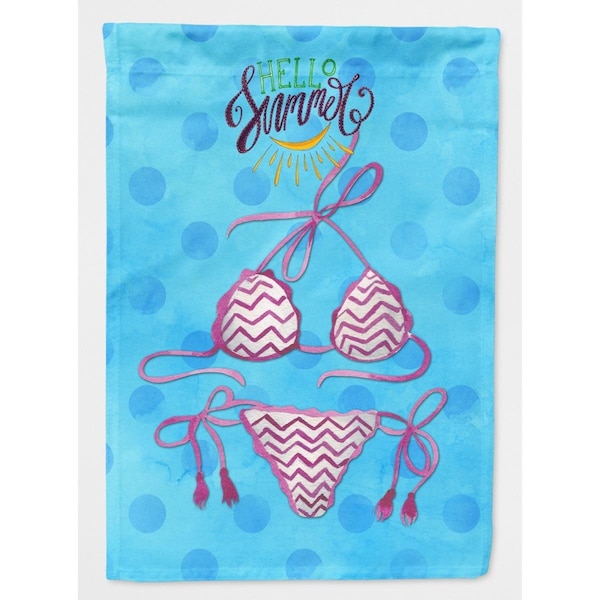 Carolines Treasures Bikini Swimsuit Blue Polkadot Flag, Garden Size - BB8201GF