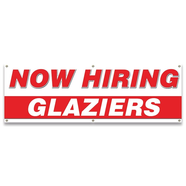 Signmission Now Hiring Glaziers Banner Apply Inside Accepting Application Single Sided - B-72-30251