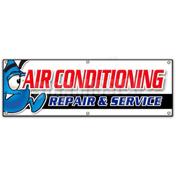 Signmission AC REPAIR & SERVICE BANNER SIGN hvac air conditioning estimates finance - B-72 AC REPAIR & SERVICE
