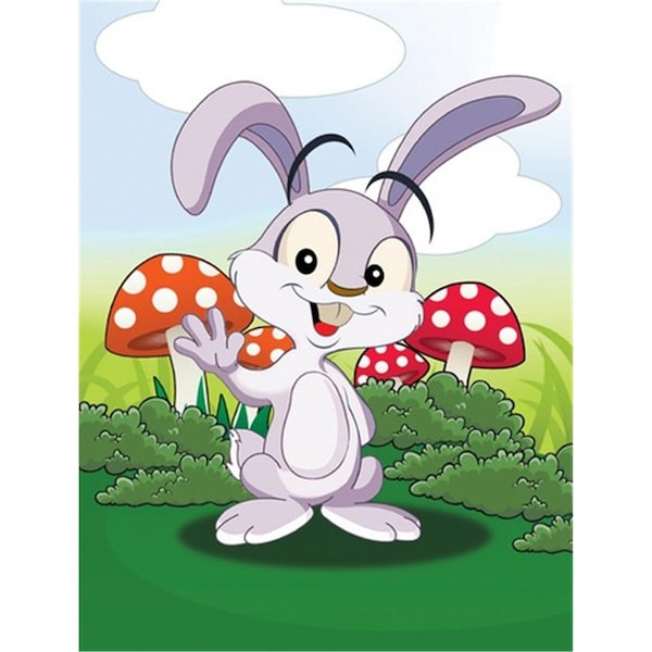 Patioplus Bunny Rabbit in Mushrooms Flag Garden Size - PA256334