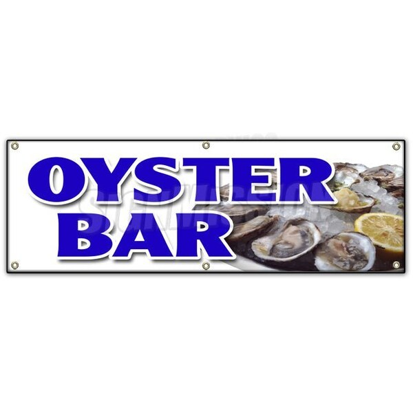 Signmission OYSTER BAR BANNER SIGN fresh clams crabs seafood beer liquor restaurant - B-72 OYSTER BAR