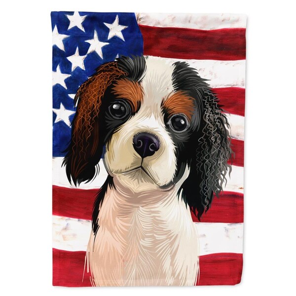Carolines Treasures Cavalier Spaniel American Garden Flag - 11 x 0.01 x 15 in. - CK6482GF