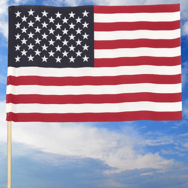 Global Flags Unlimited American Cotton Stick Flag 12"x18" - 205719