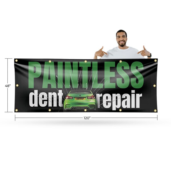 Signmission Paintless Dent Repair, 48 Inch x 120 Inch, Vinyl Banner - B-120-30773
