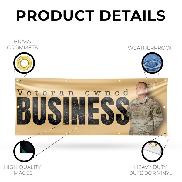 Signmission Veteran Owned Business, 36 Inch x 96 Inch, Vinyl Banner - B-96-30915