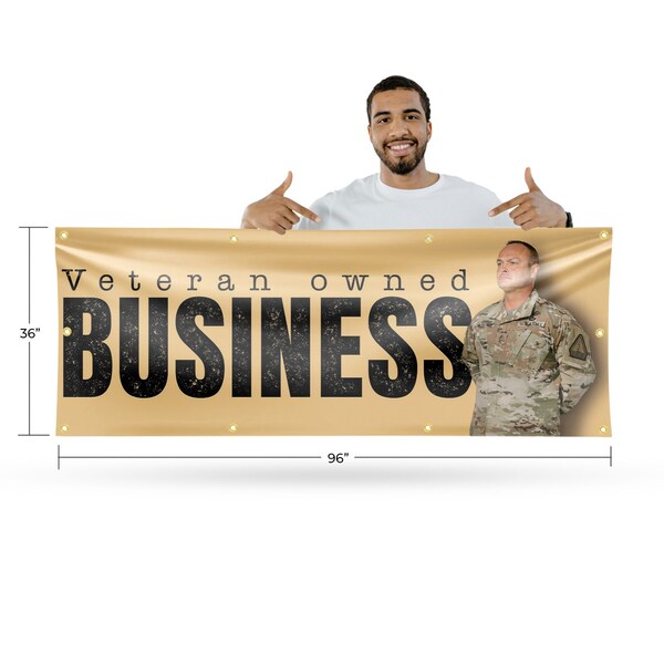 Signmission Veteran Owned Business, 36 Inch x 96 Inch, Vinyl Banner - B-96-30915